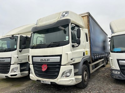 Lot 42 - 2017 (67 Plate) DAF 320 Rigid Curtainside Euro 6 NON RUNNER