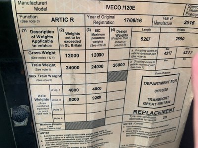 Lot 15 - 2016 Iveco 120E 4x2 Tractor Unit Euro 6