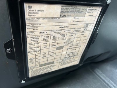 Lot 72 - 2015 (65 Plate) Iveco Eurocargo 75E16S S-A rigid box Euro 5