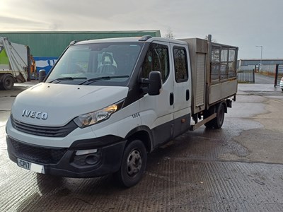 Lot 22 - 2017 Iveco Daily 50C15D Crew Cab Cage Tipper Euro 6