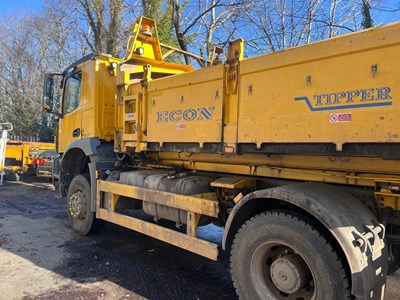 Lot 5 - 2016 (66 Plate) Mercedes Arocs 1824 Econ Tipper with Gritter Body and Plough Attachment Euro 6