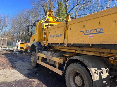 Lot 5 - 2016 (66 Plate) Mercedes Arocs 1824 Econ Tipper with Gritter Body and Plough Attachment Euro 6