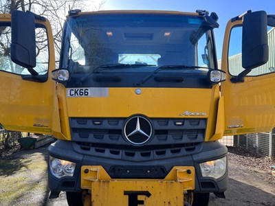 Lot 5 - 2016 (66 Plate) Mercedes Arocs 1824 Econ Tipper with Gritter Body and Plough Attachment Euro 6