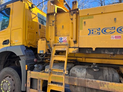 Lot 5 - 2016 (66 Plate) Mercedes Arocs 1824 Econ Tipper with Gritter Body and Plough Attachment Euro 6