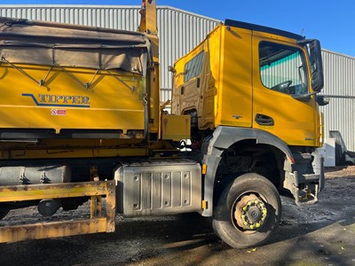 Lot 5 - 2016 (66 Plate) Mercedes Arocs 1824 Econ Tipper with Gritter Body and Plough Attachment Euro 6