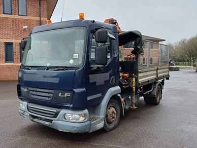 Lot 25 - 2009 (58 Plate) Leyland DAF FA LF45.160 4x2 Caged Tipper with Crane Euro 4