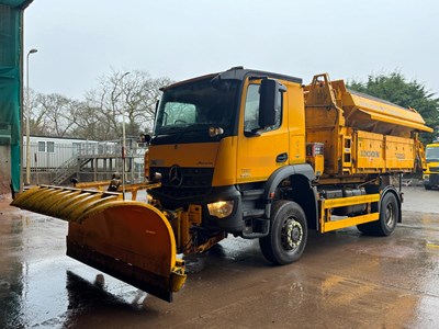Lot 3 - 2016 (66 Plate) Mercedes Arocs 1824 Econ Tipper with Gritter Body and Plough Attachment Euro 6