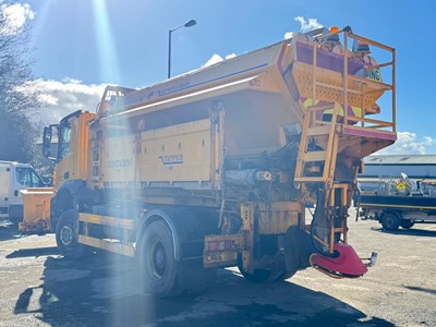 Lot 1 - 2016 (66 Plate) Mercedes Arocs 1824 Econ Tipper with Gritter Body and Plough Attachment Euro 6