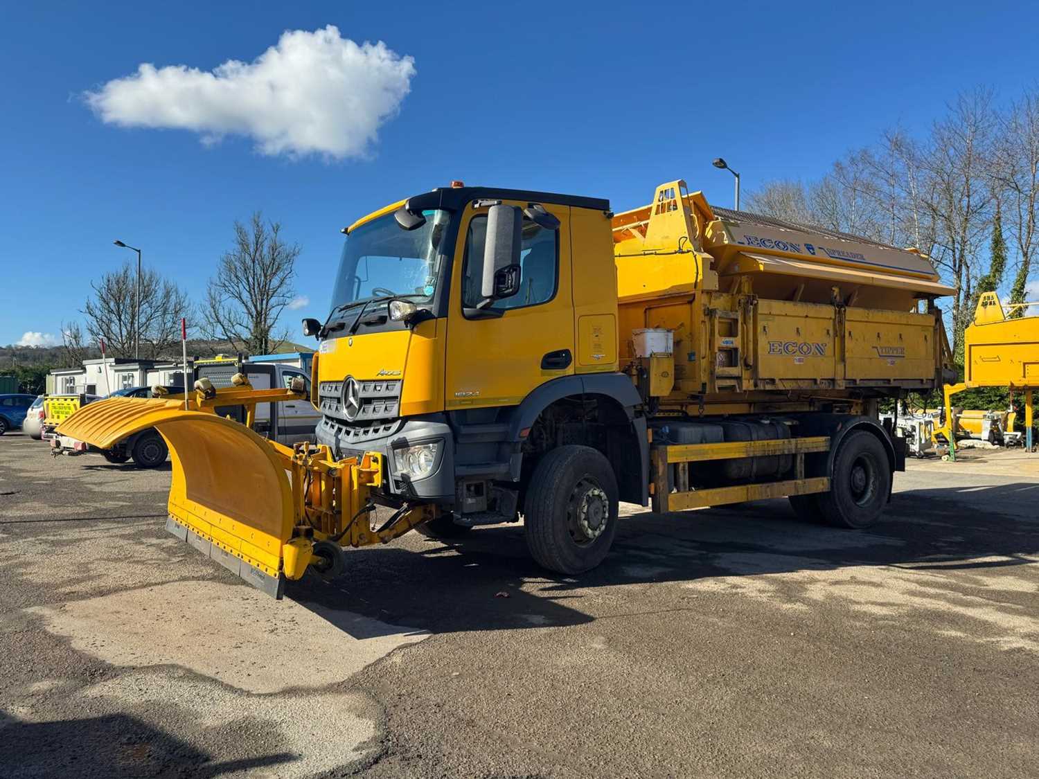 Lot 1 - 2016 (66 Plate) Mercedes Arocs 1824 Econ Tipper with Gritter Body and Plough Attachment Euro 6