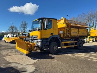 Lot 1 - 2016 (66 Plate) Mercedes Arocs 1824 Econ Tipper with Gritter Body and Plough Attachment Euro 6