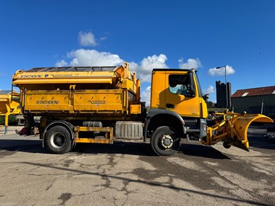 Lot 1 - 2016 (66 Plate) Mercedes Arocs 1824 Econ Tipper with Gritter Body and Plough Attachment Euro 6