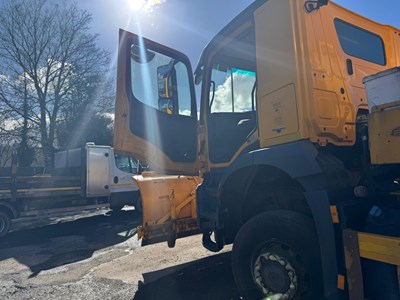 Lot 1 - 2016 (66 Plate) Mercedes Arocs 1824 Econ Tipper with Gritter Body and Plough Attachment Euro 6