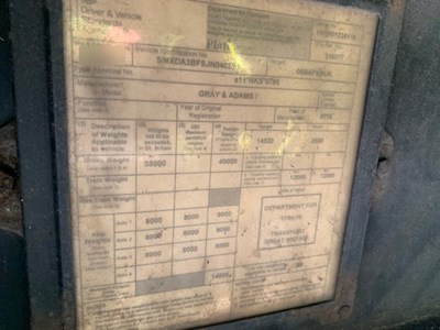 Lot 38 - 2018 Gray & Adams Curtinside Fridge Trailer