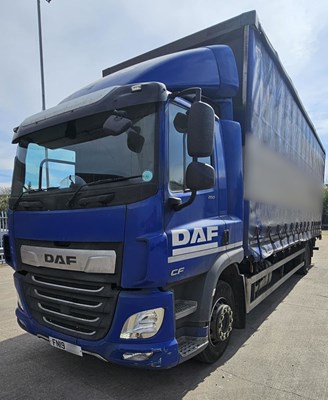Lot 27 - 2019 DAF CF 260 FA Rigid Curtainside Euro 6