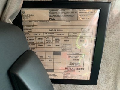 Lot 101 - 2016 (66 Plate) DAF CF 220 Box Euro 6