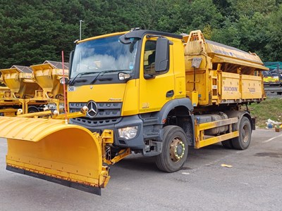 Lot 7 - 2016 (66 Plate) Mercedes Arocs 1824 Econ Tipper With Gritter and Plough Euro 6